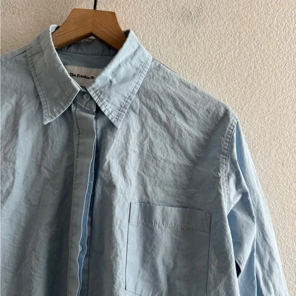The Frankie Shop Blue Oversized Button Down Shirt One Size - Picture 2 of 7